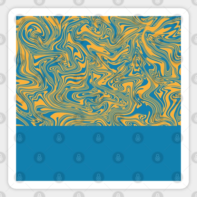 Liquid Swirl - Hawaiian Surf Blue and Citrus Yellow Magnet by PrintablesPassions